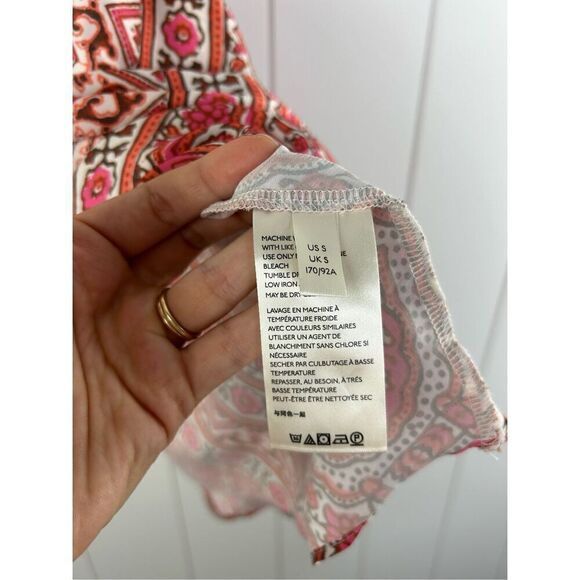 Free People Stevie Cowl Neck Satin‎ Tank Top Size Small Womens Floral Racerback - Picture 5 of 10